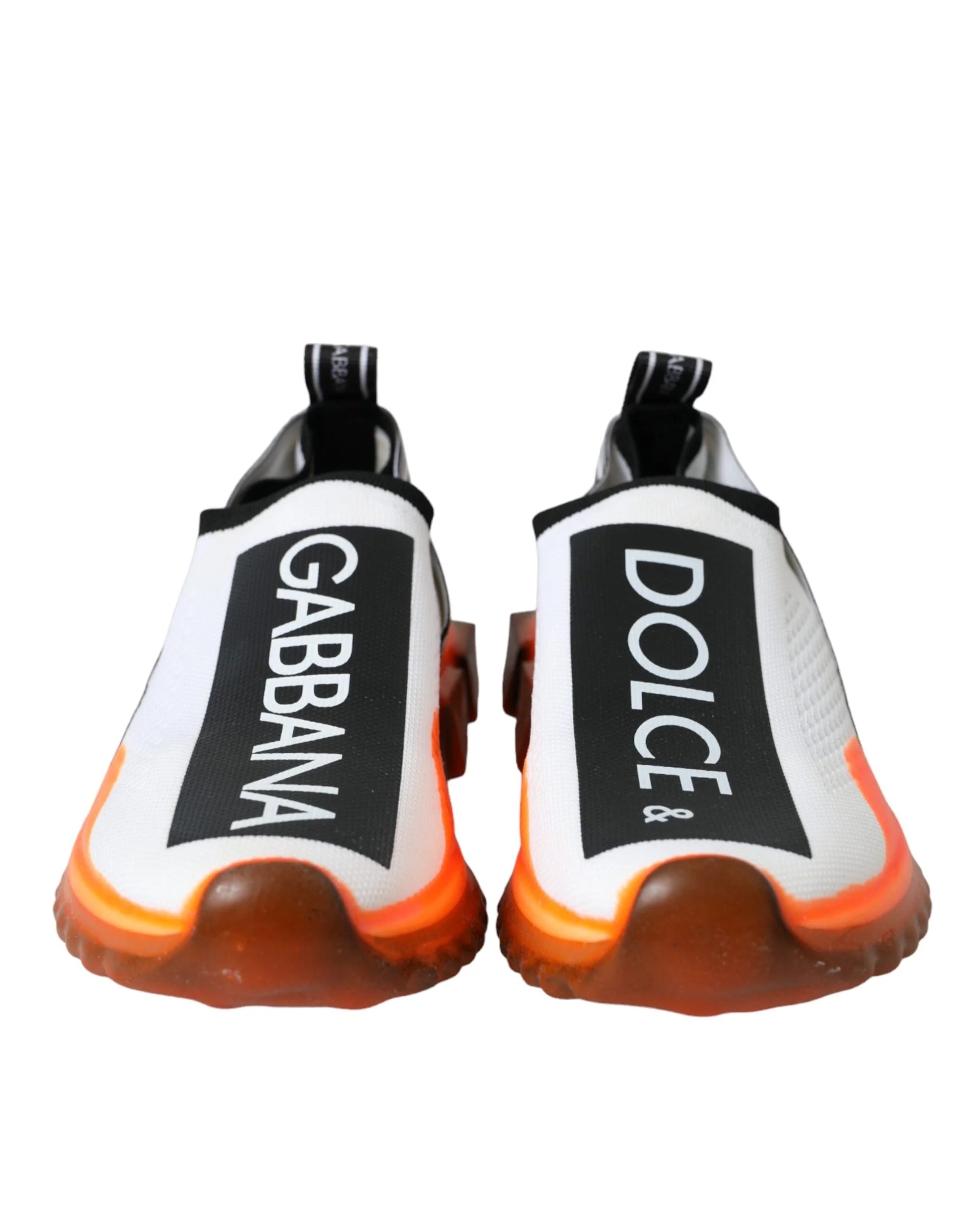 Dolce & Gabbana Black White Orange Slip On Sorrento Sneakers Shoes - Sneakers