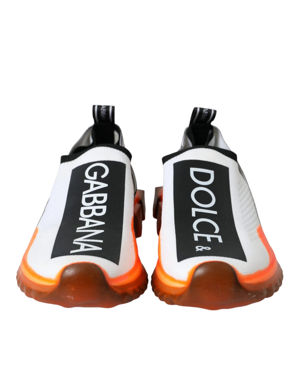 Dolce & Gabbana Black White Orange Slip On Sorrento Sneakers Shoes - Sneakers