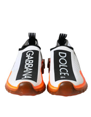 Dolce & Gabbana Black White Orange Slip On Sorrento Sneakers Shoes - Sneakers