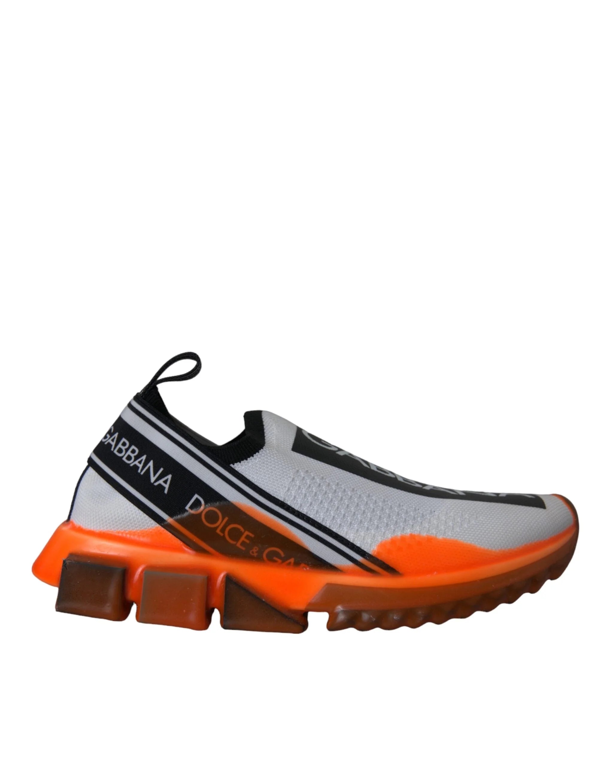 Dolce & Gabbana Black White Orange Slip On Sorrento Sneakers Shoes - Sneakers