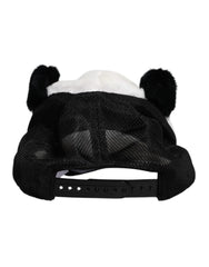 Dolce & Gabbana Black White Panda Fur Women Baseball Cap - 57 cm|S