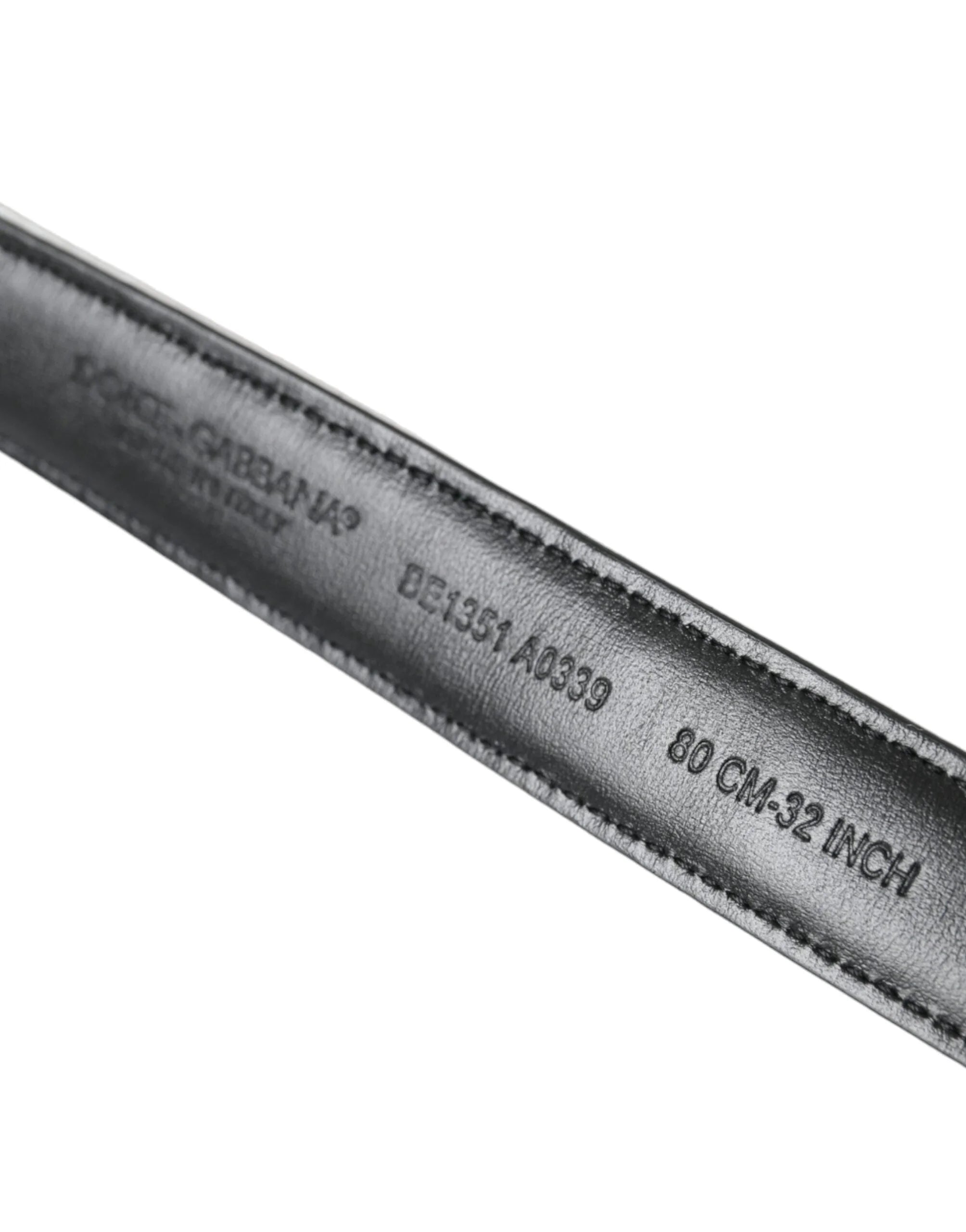 Dolce & Gabbana Black White Patchwork Gold Metal Buckle Belt - Belts