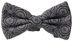 Dolce & Gabbana Black White Pattern Adjustable Neck Papillon Bow Tie - Neckties