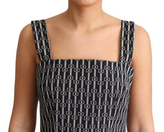 Dolce & Gabbana Black White Pattern Cotton A-Line Dress - IT44|L - Dresses