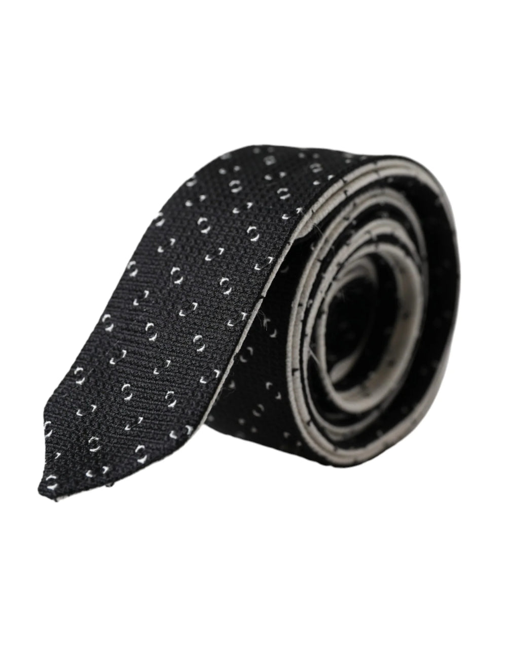 Dolce & Gabbana Black White Patterned Adjustable Tie - Neckties
