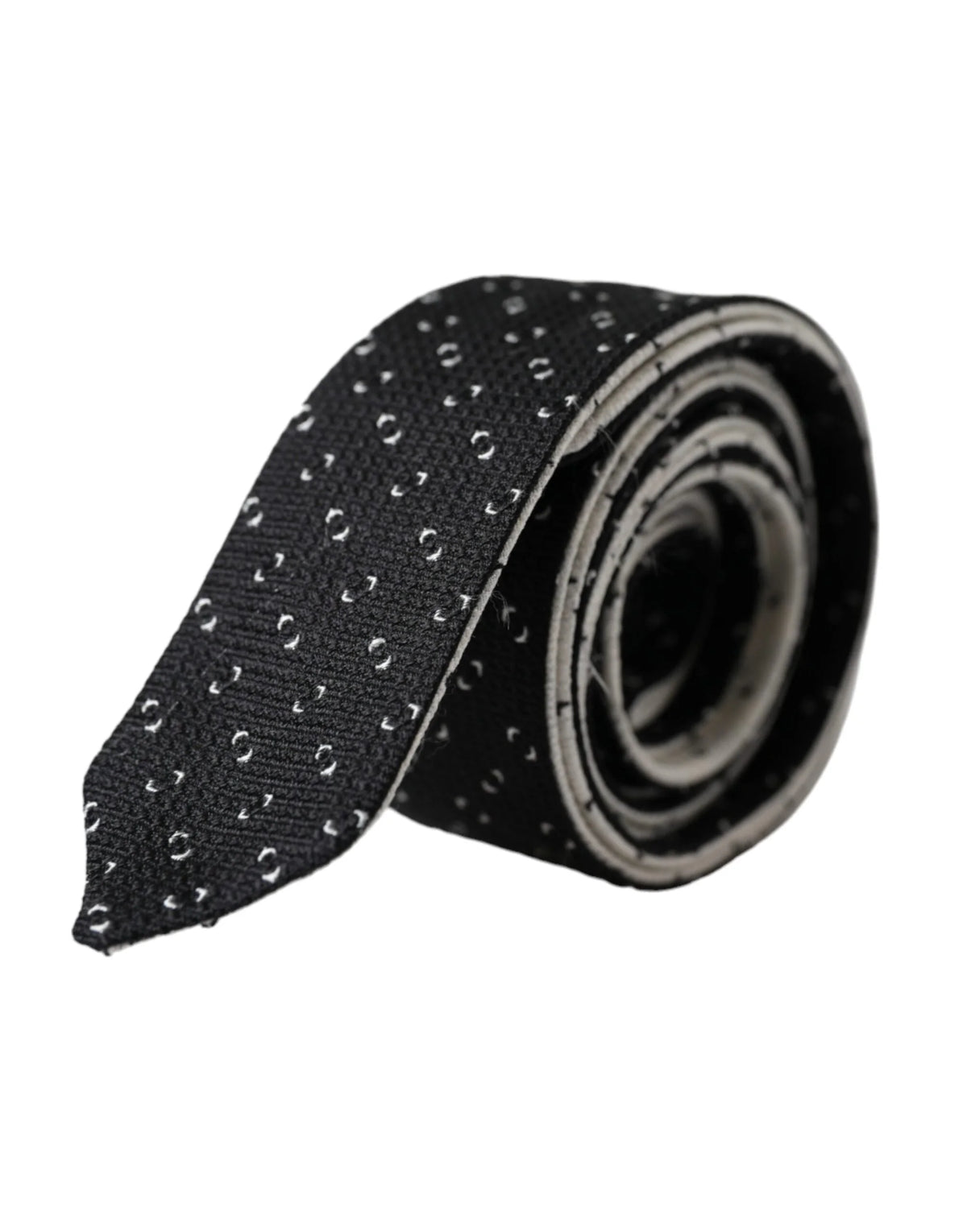 Dolce & Gabbana Black White Patterned Adjustable Tie - Neckties