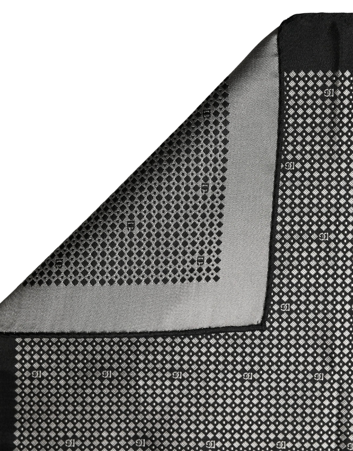 Dolce & Gabbana Black White Patterned Pocket Square Scarf