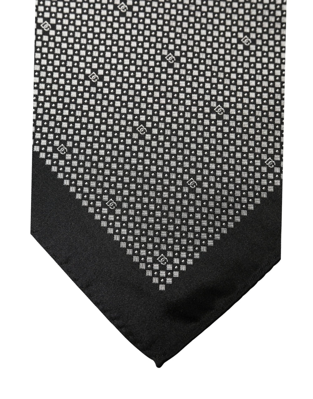 Dolce & Gabbana Black White Patterned Pocket Square Scarf