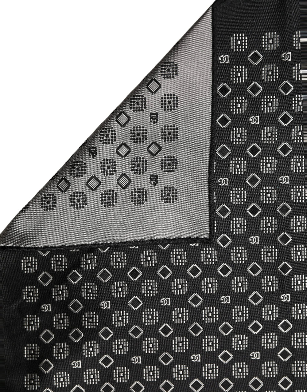 Dolce & Gabbana Black White Patterned Pocket Square Scarf