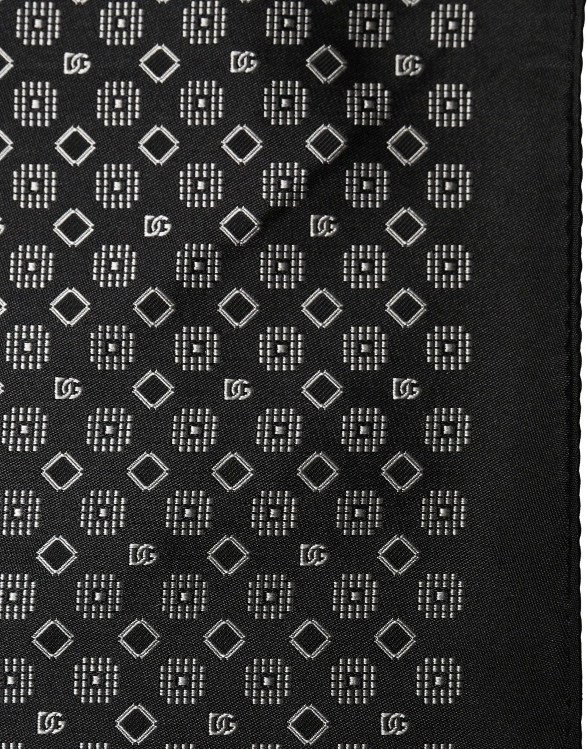 Dolce & Gabbana Black White Patterned Pocket Square Scarf