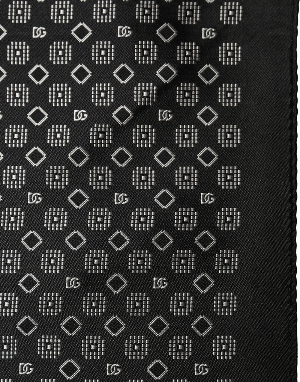 Dolce & Gabbana Black White Patterned Pocket Square Scarf