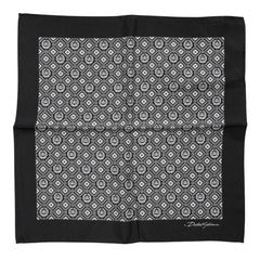 Dolce & Gabbana Black White Patterned Square Foulard Scarf - Scarves & Shawls