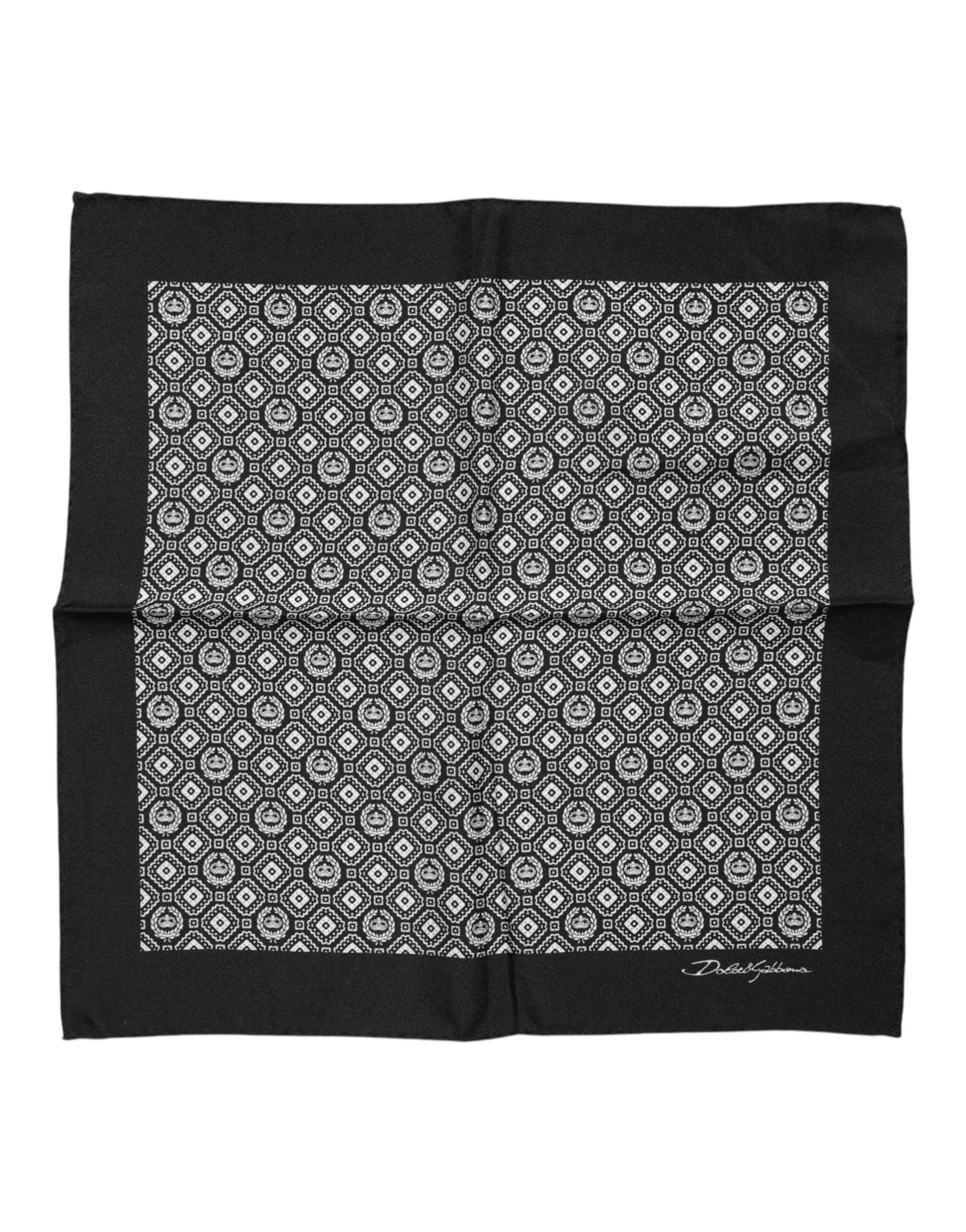 Dolce & Gabbana Black White Patterned Square Foulard Scarf - Scarves & Shawls