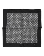 Dolce & Gabbana Black White Patterned Square Foulard Scarf - Scarves & Shawls