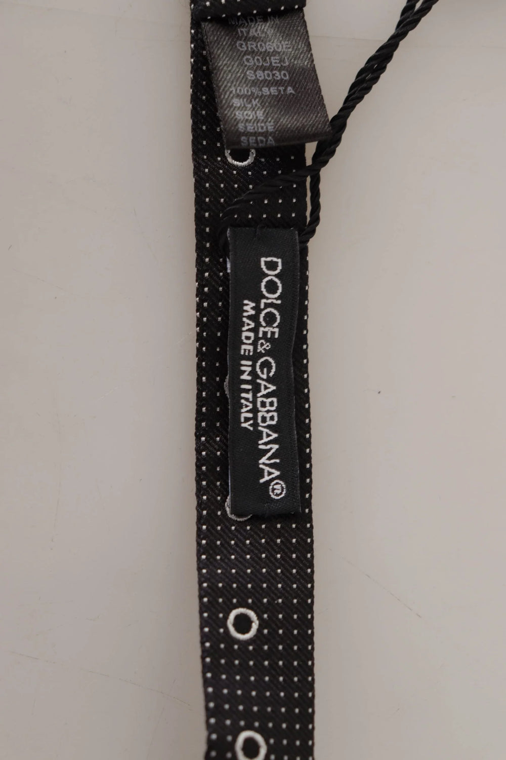 Dolce & Gabbana Black White Polka Dot 100% Silk Neck Papillon Tie - Neckties