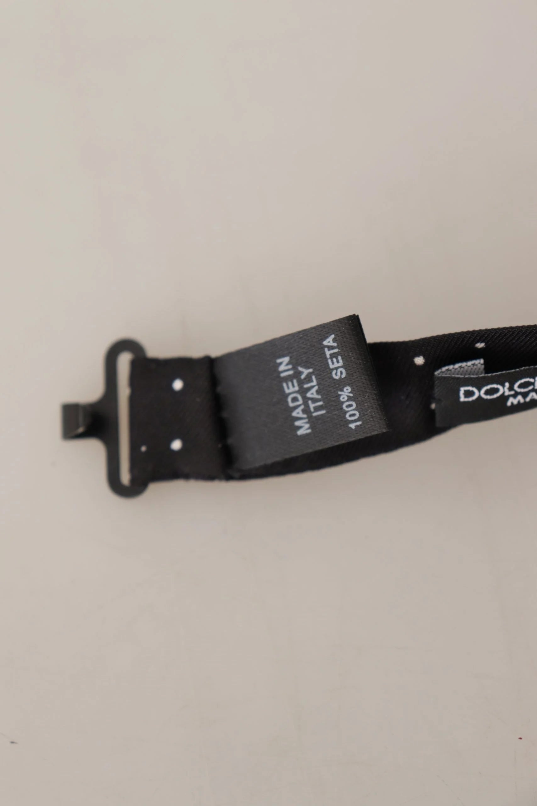 Dolce & Gabbana Black White Polka Dot 100% Silk Neck Papillon Tie - Neckties