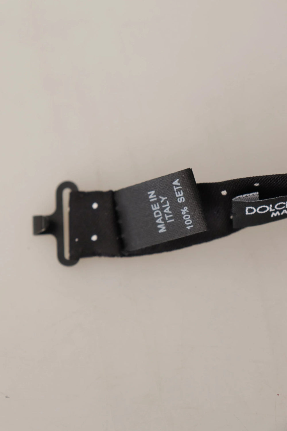 Dolce & Gabbana Black White Polka Dot 100% Silk Neck Papillon Tie - Neckties