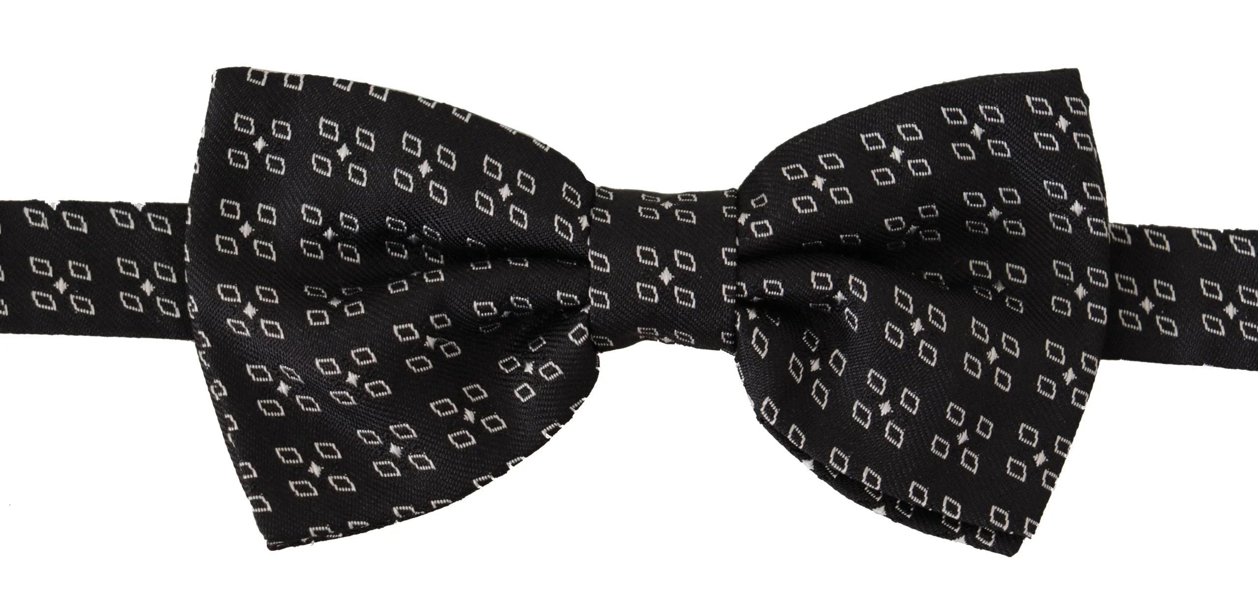 Dolce & Gabbana Black White Polka Dot 100% Silk Neck Papillon Tie - Neckties