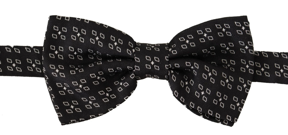 Dolce & Gabbana Black White Polka Dot 100% Silk Neck Papillon Tie - Neckties