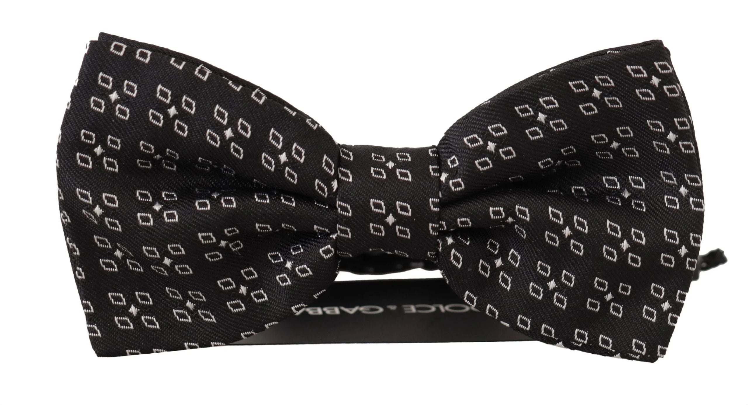 Dolce & Gabbana Black White Polka Dot 100% Silk Neck Papillon Tie - Neckties