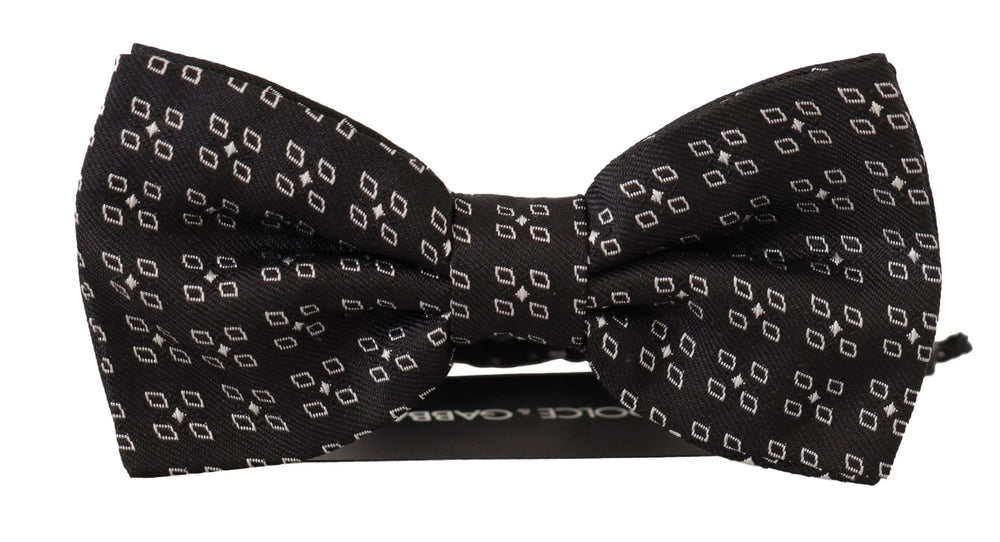 Dolce & Gabbana Black White Polka Dot 100% Silk Neck Papillon Tie - Neckties