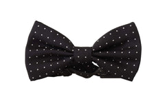 Dolce & Gabbana Black White Polka Dot 100% Silk Neck Papillon Tie - Neckties