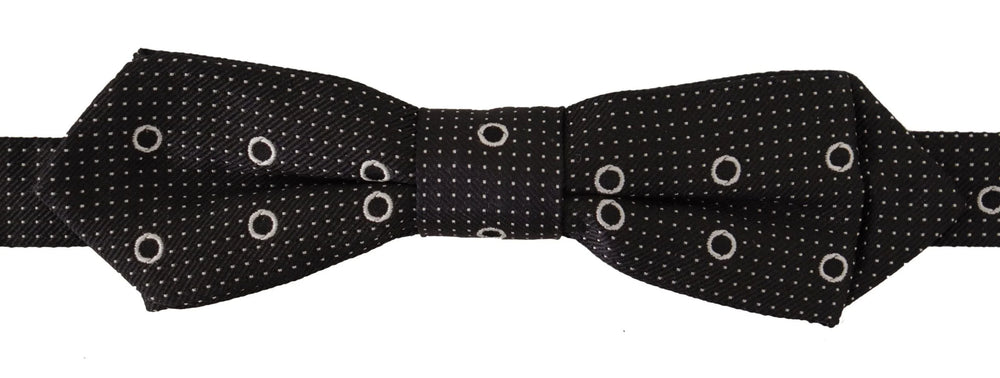Dolce & Gabbana Black White Polka Dot 100% Silk Neck Papillon Tie - Neckties