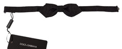 Dolce & Gabbana Black White Polka Dot Adjustable Neck Papillon Bow Tie - Neckties