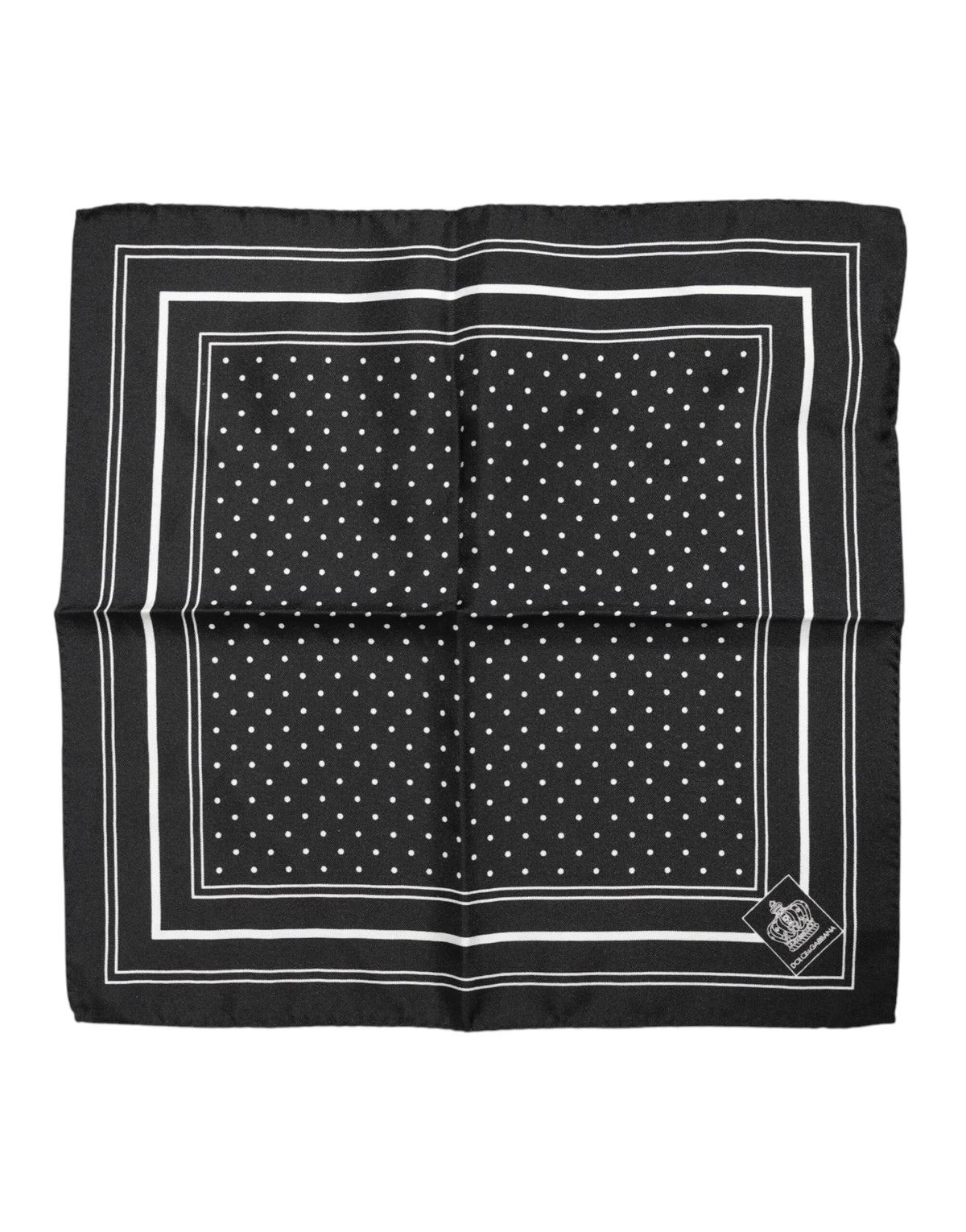 Dolce & Gabbana Black White Polka Dot Men Foulard Scarf - Scarves & Shawls