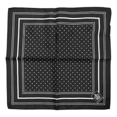 Dolce & Gabbana Black White Polka Dot Men Foulard Scarf - Scarves & Shawls
