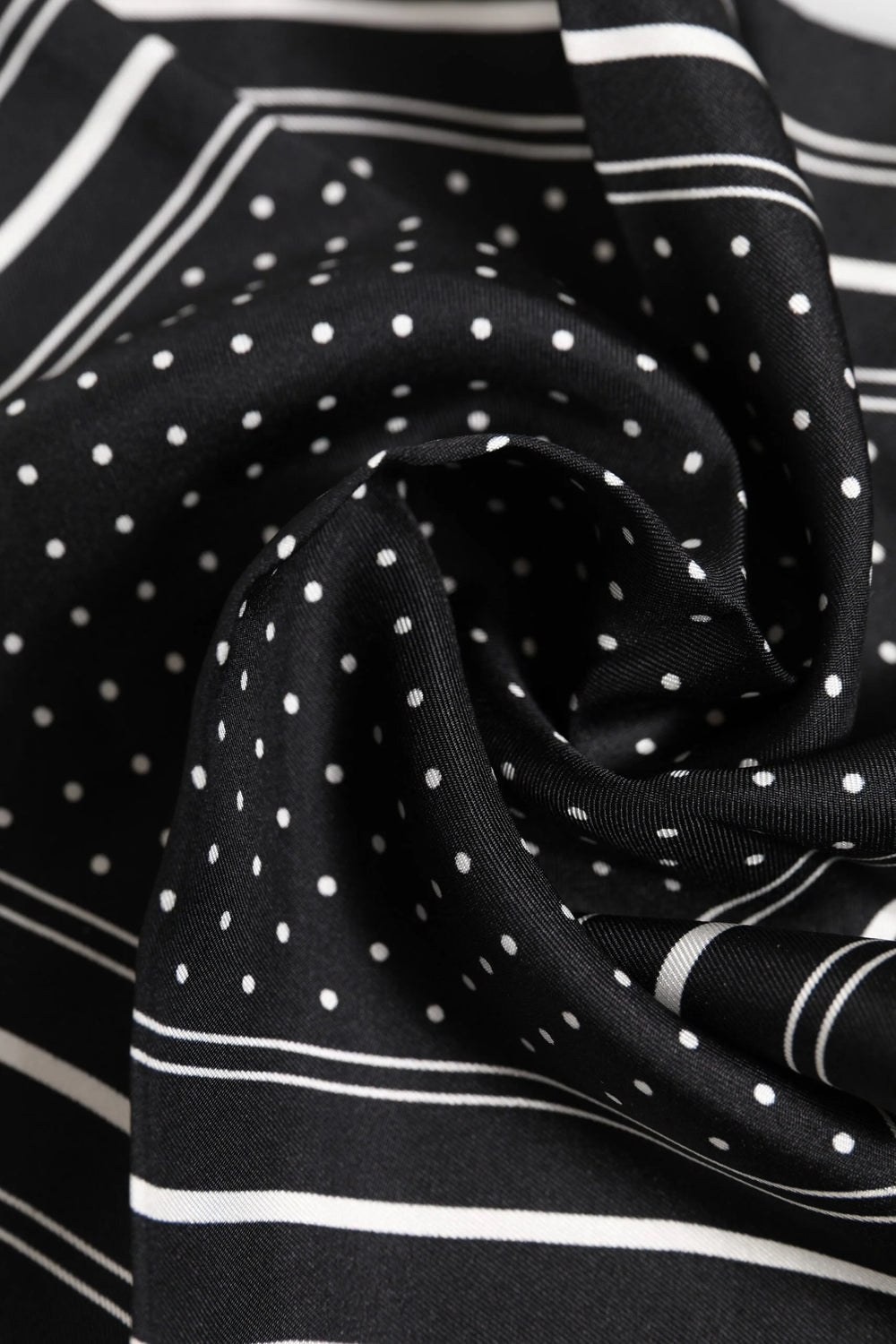 Dolce & Gabbana Black White Polka Dot Men Foulard Scarf - Scarves & Shawls