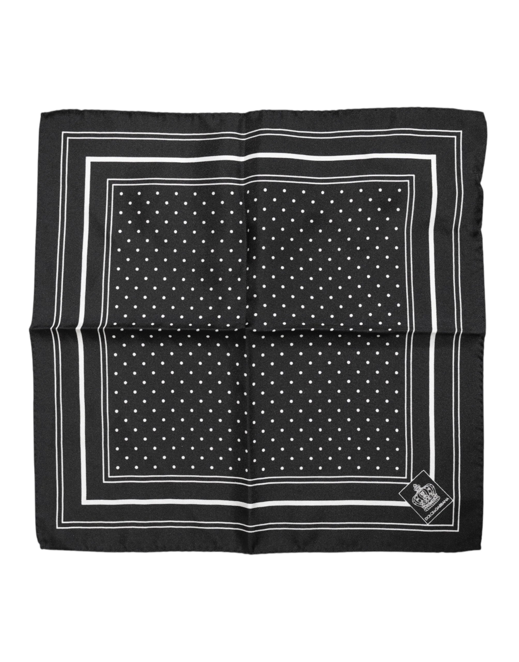 Dolce & Gabbana Black White Polka Dot Men Foulard Scarf - Scarves & Shawls