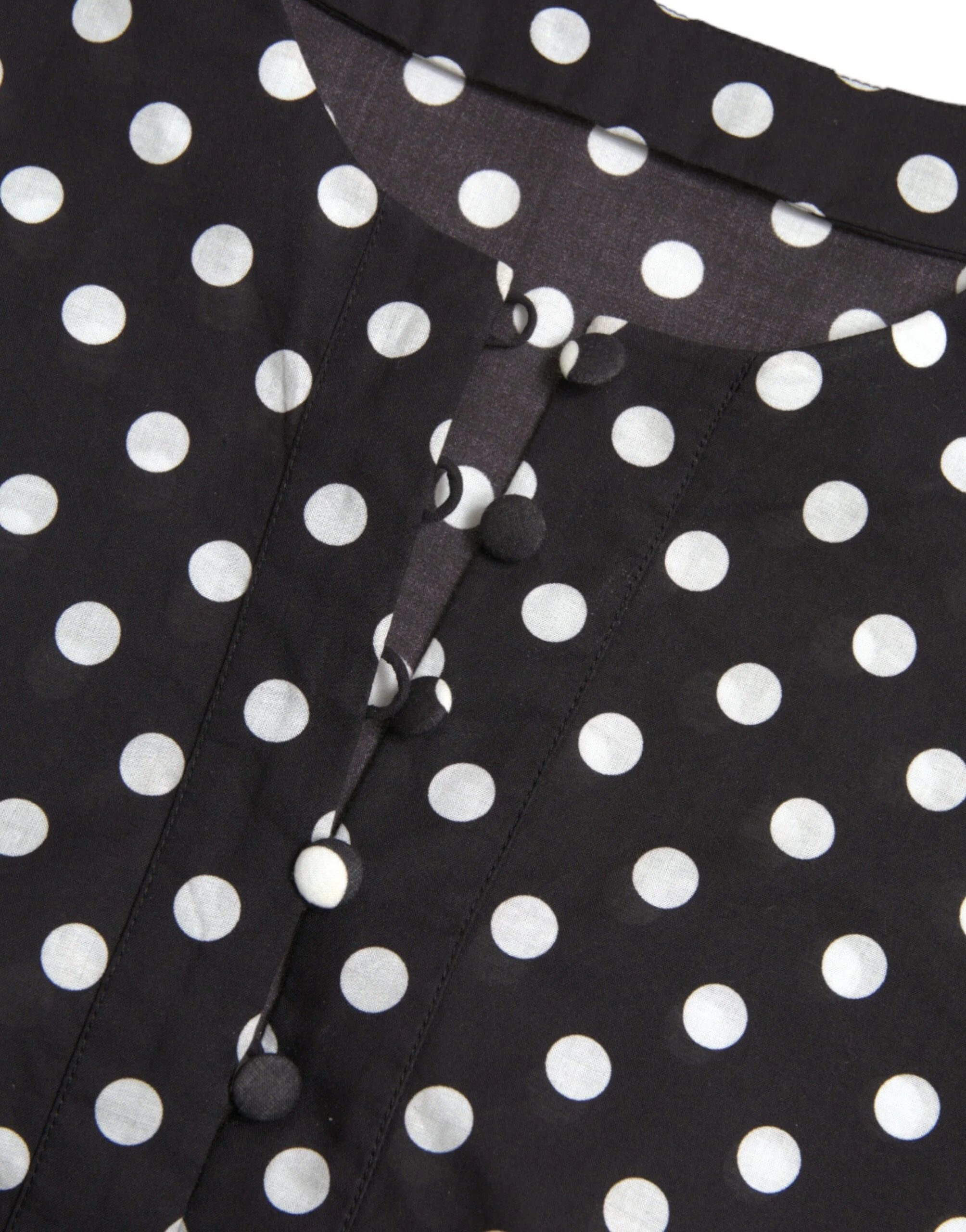 Dolce & Gabbana Black White Polka Dot Nylon Shift Mini Dress - IT40|S - Dresses