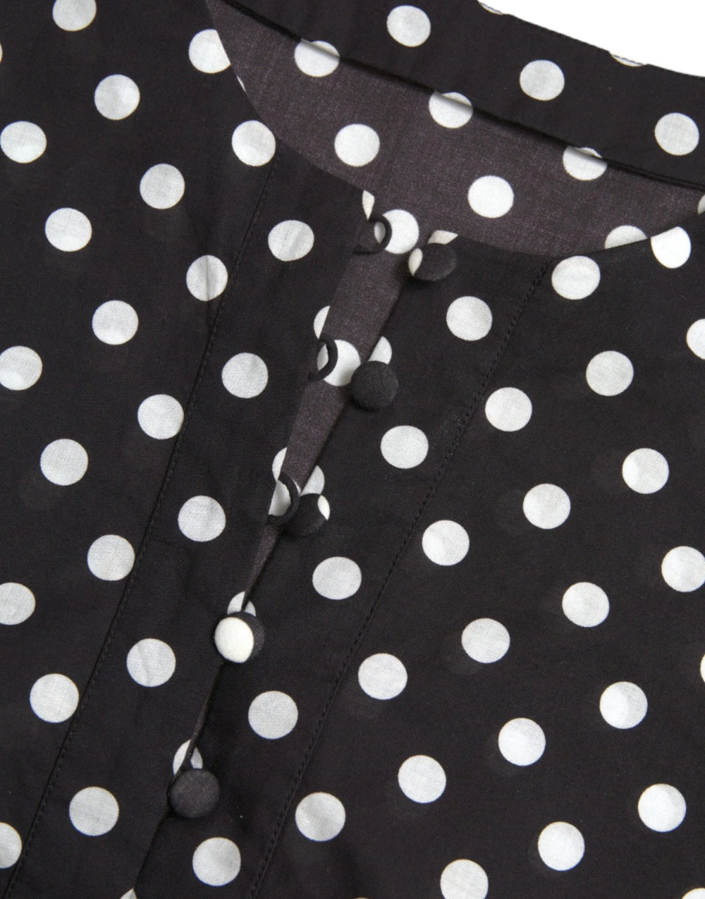 Dolce & Gabbana Black White Polka Dot Nylon Shift Mini Dress - IT40|S - Dresses