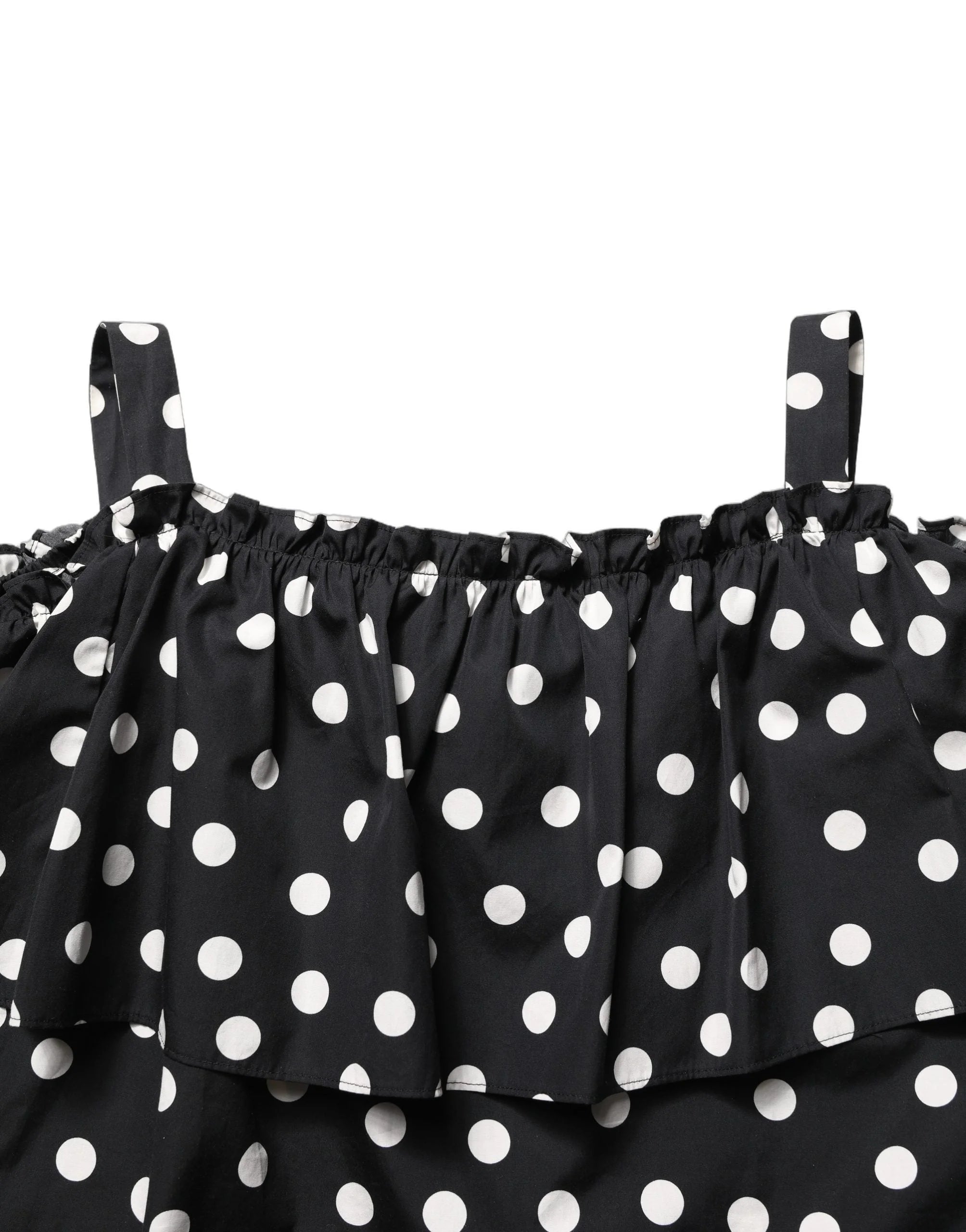 Dolce & Gabbana Black White Polka Dot Off Shoulder Top - IT44 | L