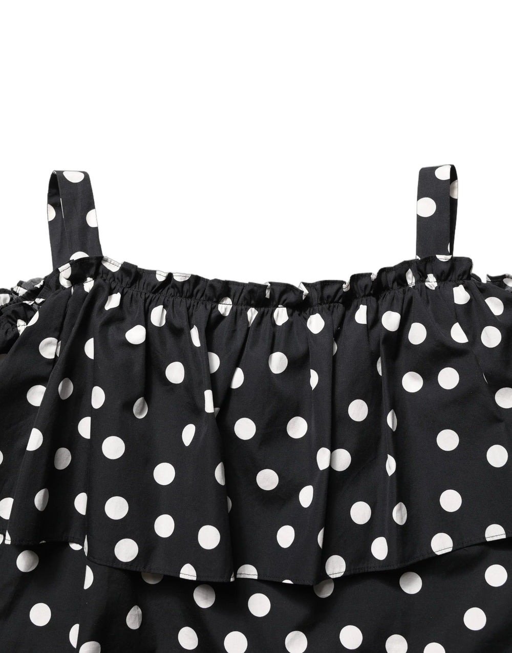 Dolce & Gabbana Black White Polka Dot Off Shoulder Top - IT44 | L