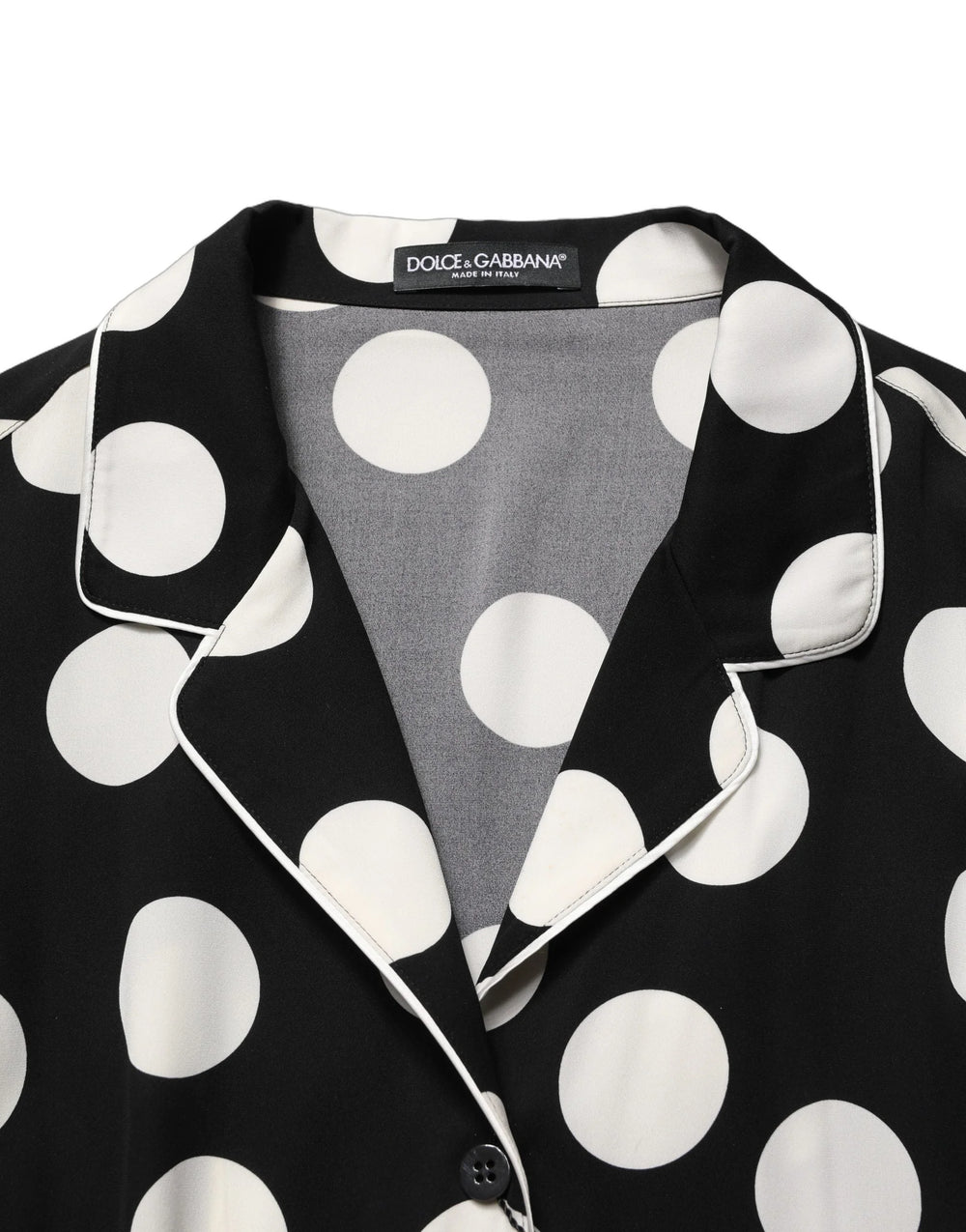 Dolce & Gabbana Black White Polka Dot Pajama 2 Piece Set Sleepwear - IT50|3XL