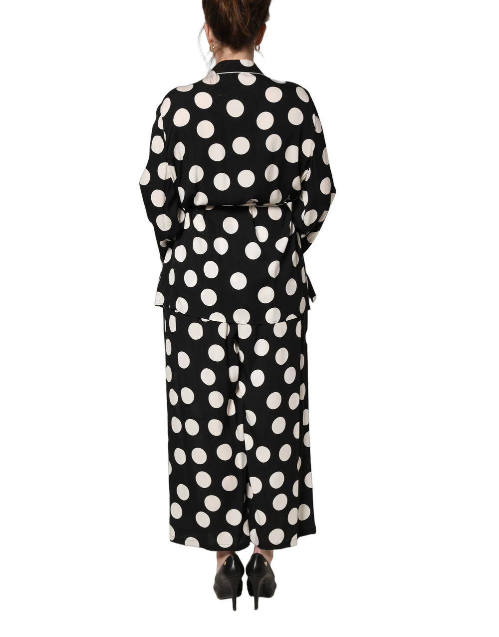 Dolce & Gabbana Black White Polka Dot Pajama 2 Piece Set Sleepwear - IT50|3XL