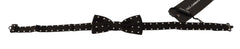 Dolce & Gabbana Black White Polka Dot Silk Adjustable Neck Papillon Bow Tie - Neckties