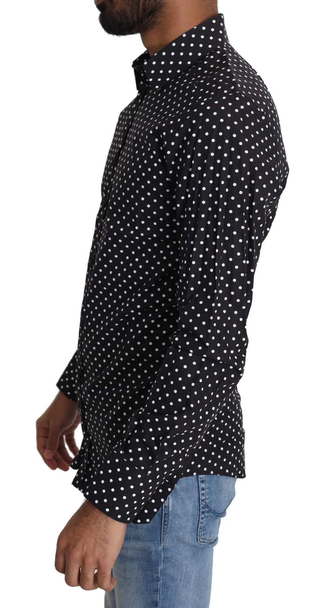 Dolce & Gabbana Black White Polka Dots Casual Shirt - IT37 | XS - Shirts