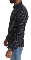 Dolce & Gabbana Black White Polka Dots Casual Shirt - IT37 | XS - Shirts
