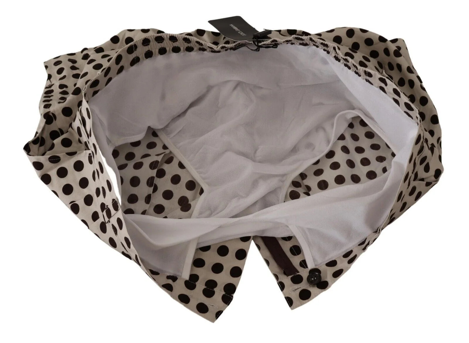 Dolce & Gabbana Black White Polka Dots Cotton Linen Shorts - IT48 | M - Shorts