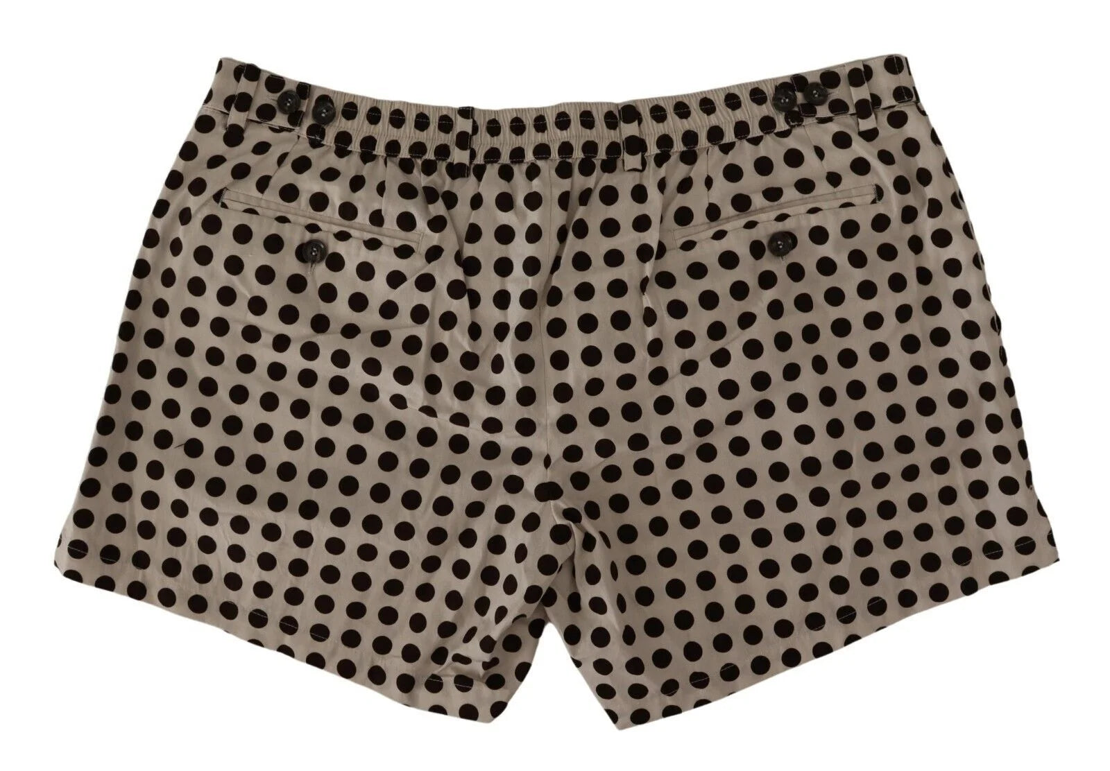 Dolce & Gabbana Black White Polka Dots Cotton Linen Shorts - IT48 | M - Shorts