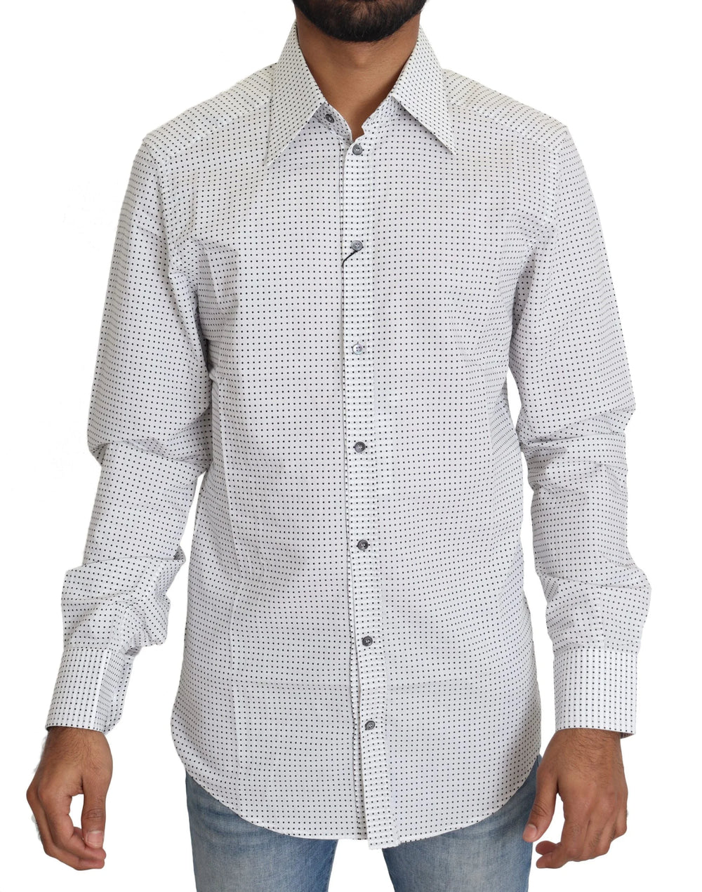 Dolce & Gabbana Black White Polka Dots Dress Shirt - IT39 | S - Shirts