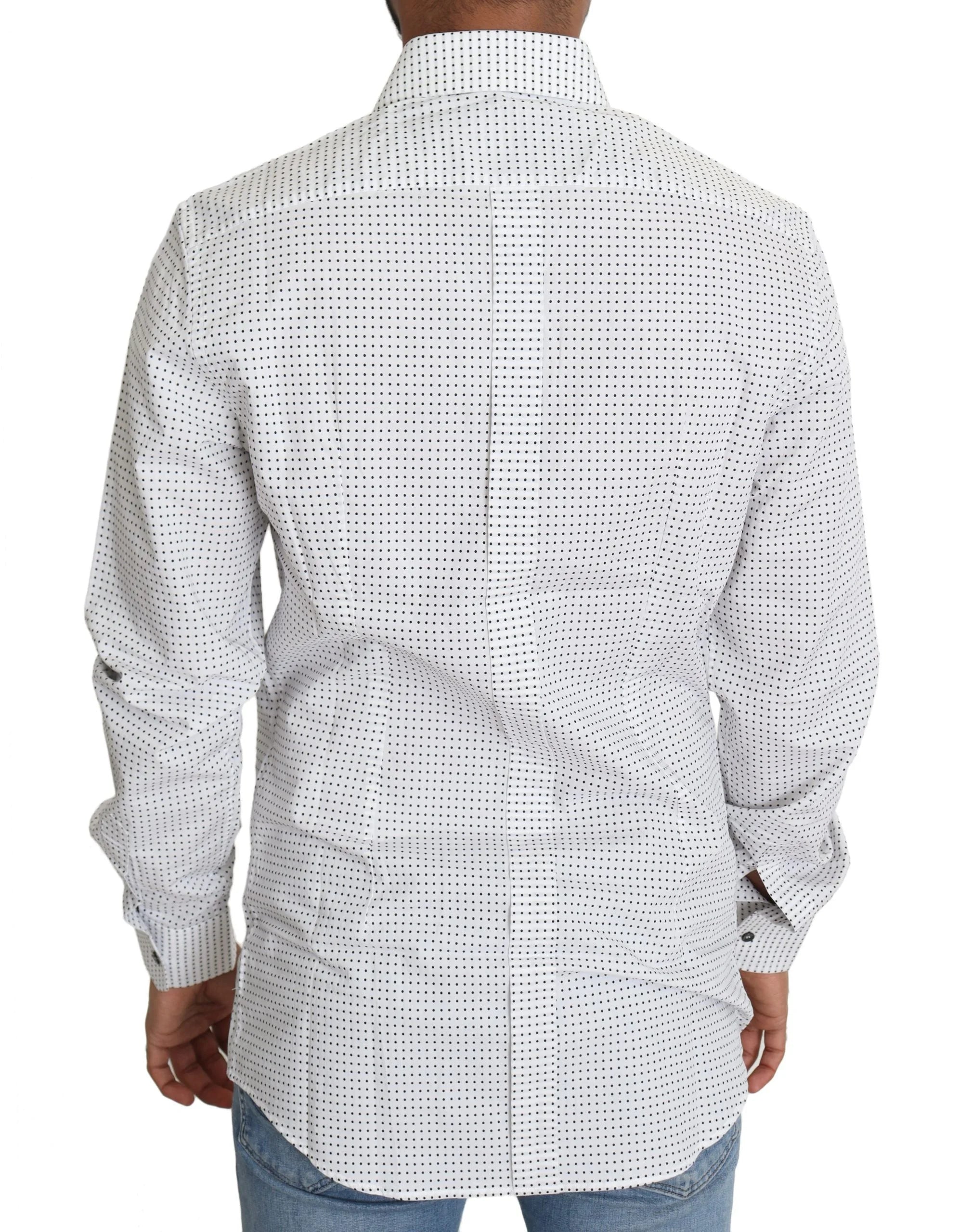 Dolce & Gabbana Black White Polka Dots Dress Shirt - IT39 | S - Shirts