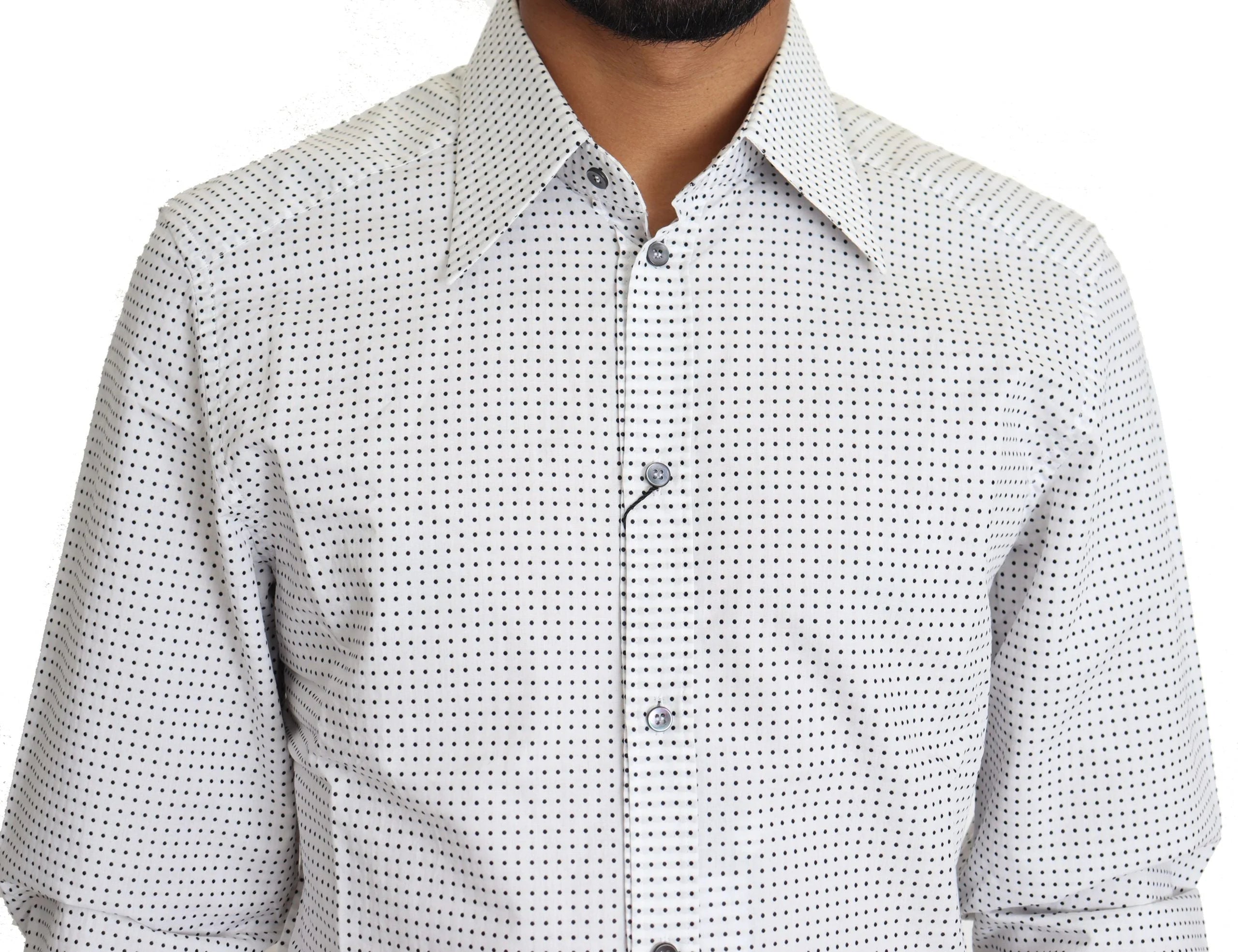 Dolce & Gabbana Black White Polka Dots Dress Shirt - IT39 | S - Shirts