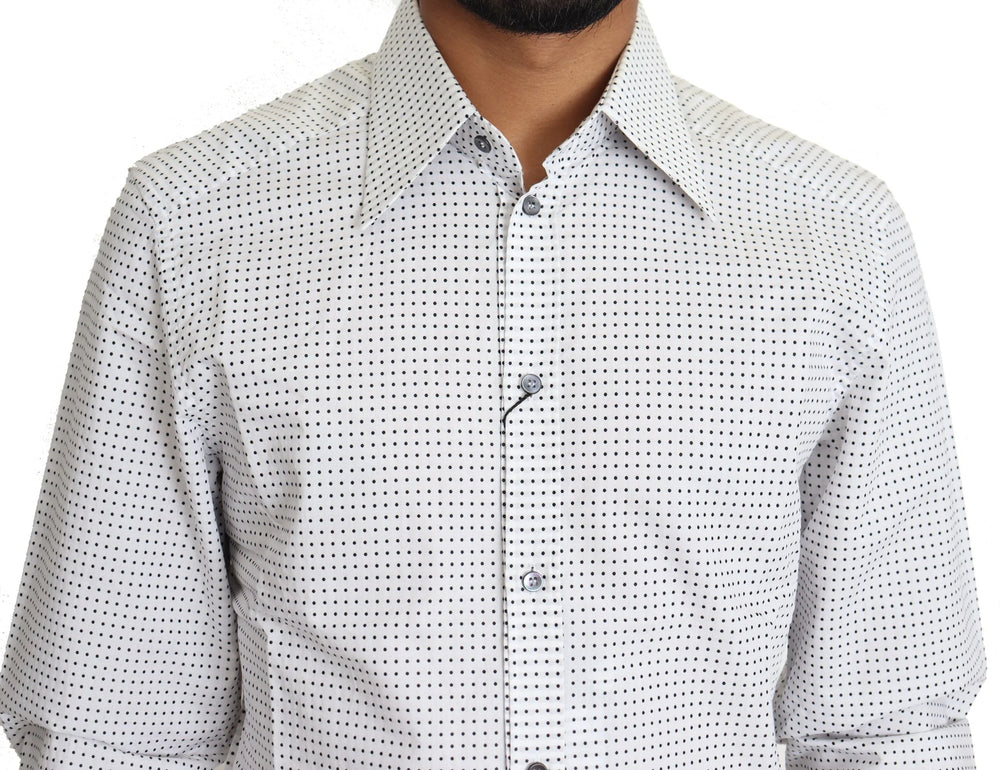 Dolce & Gabbana Black White Polka Dots Dress Shirt - IT39 | S - Shirts