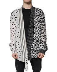 Dolce & Gabbana Black White Polka Dots Silk Men Casual Shirt - Shirts