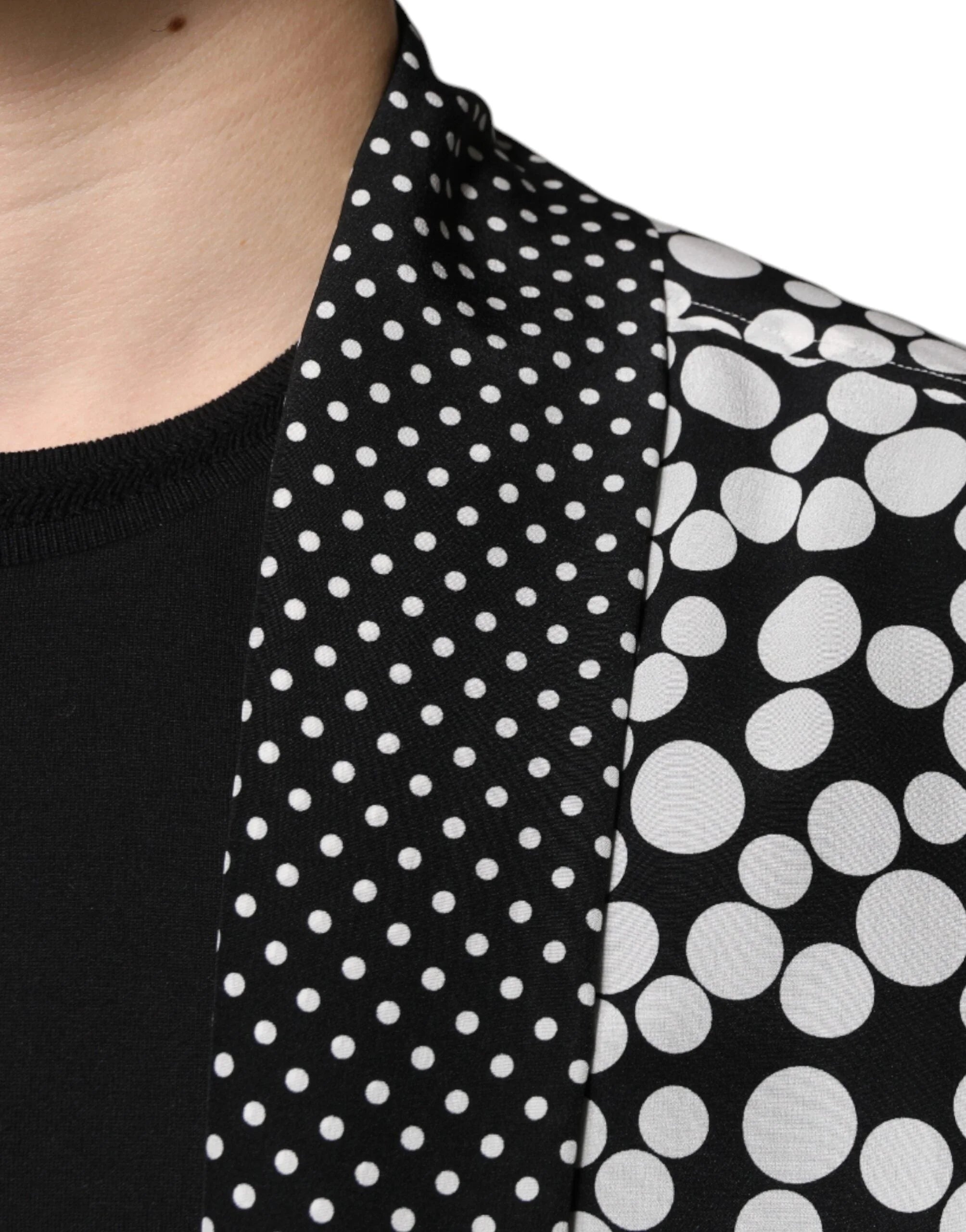 Dolce & Gabbana Black White Polka Dots Silk Men Casual Shirt - Shirts