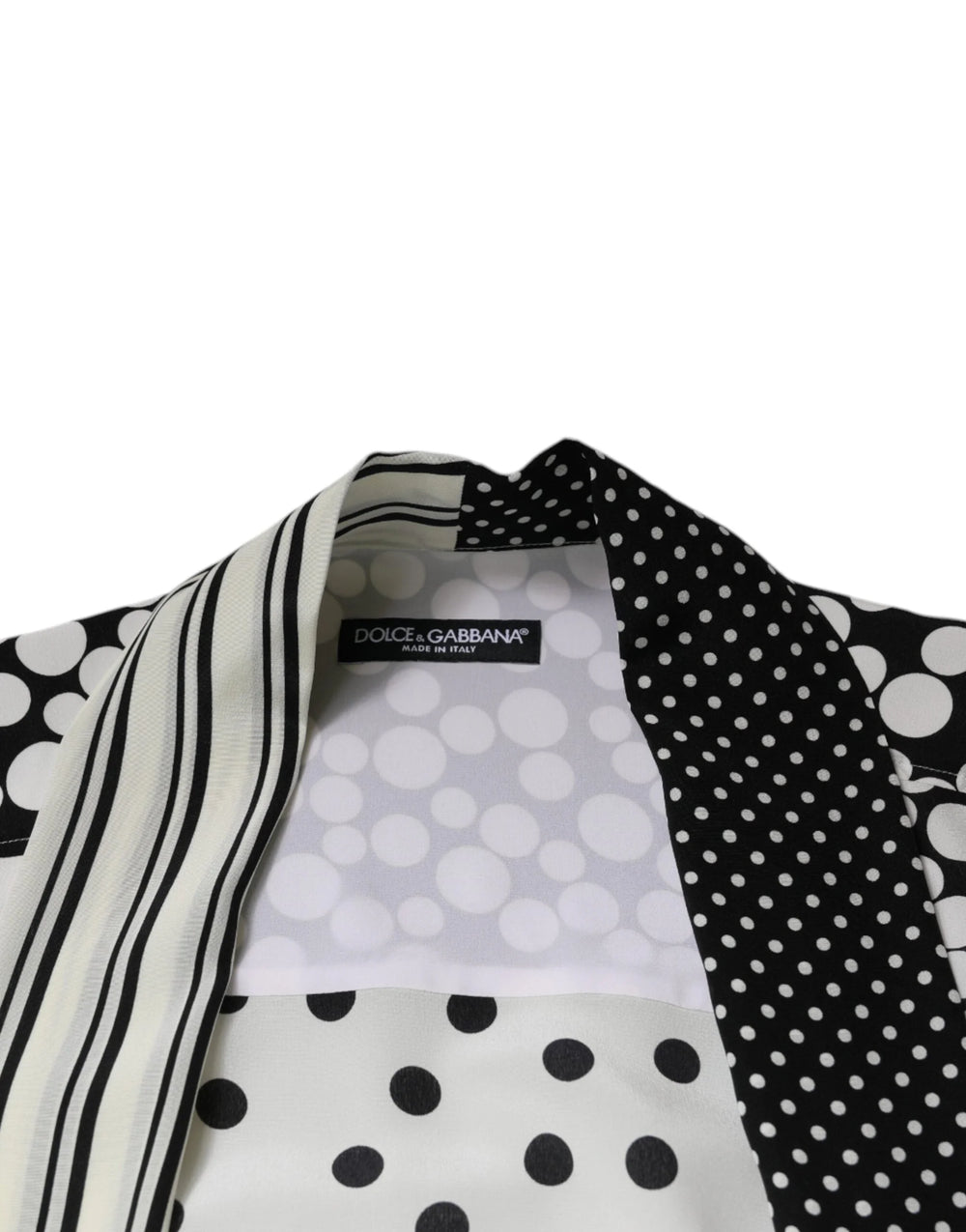 Dolce & Gabbana Black White Polka Dots Silk Men Casual Shirt - Shirts